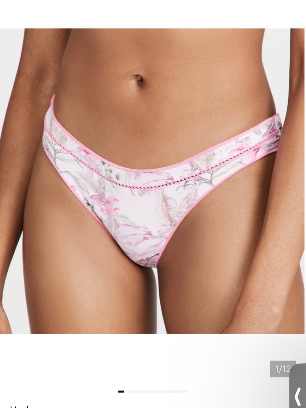 Love Shack Fancy X Hurley Reversible Bikini Bottom French Cut Cheeky Pink Floral